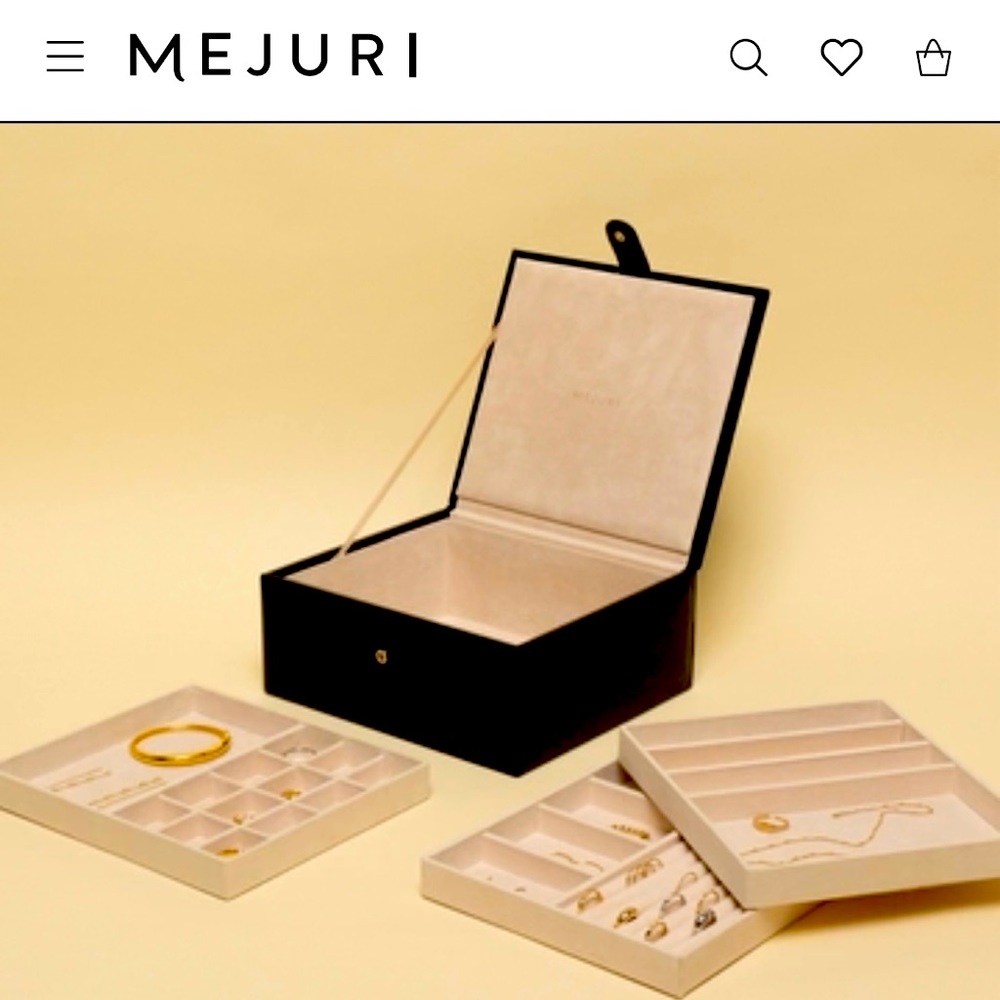 XL BLACK LEATHER MEJURI JEWELRY BOX